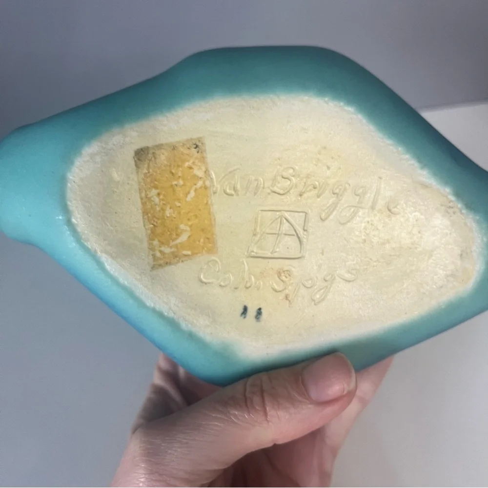 MCM Vintage Van Briggle Pottery Turquoise Ashtry (Early 40’s)